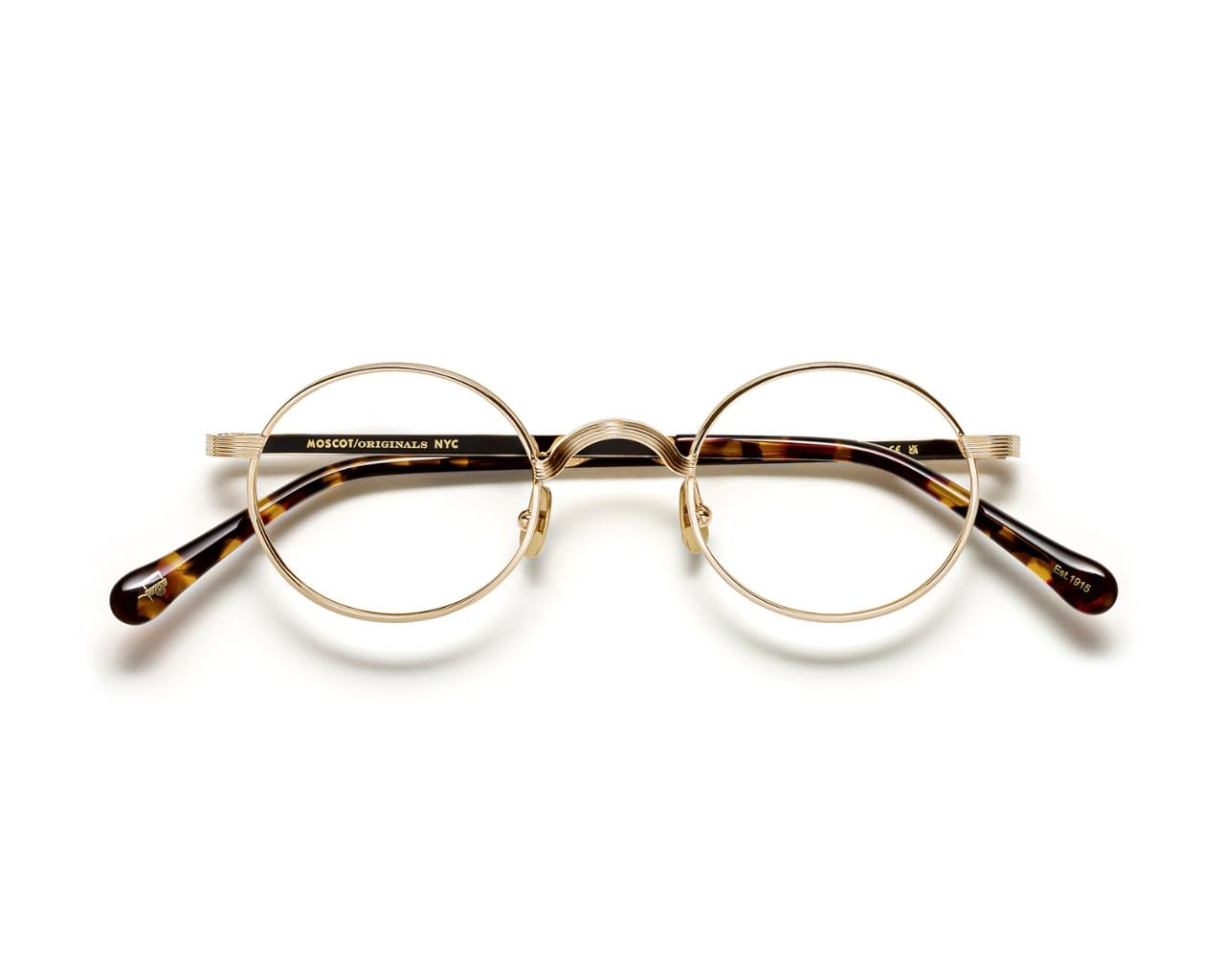 Moscot Moyel_Gold_Små runda glasögon_ihopvikt